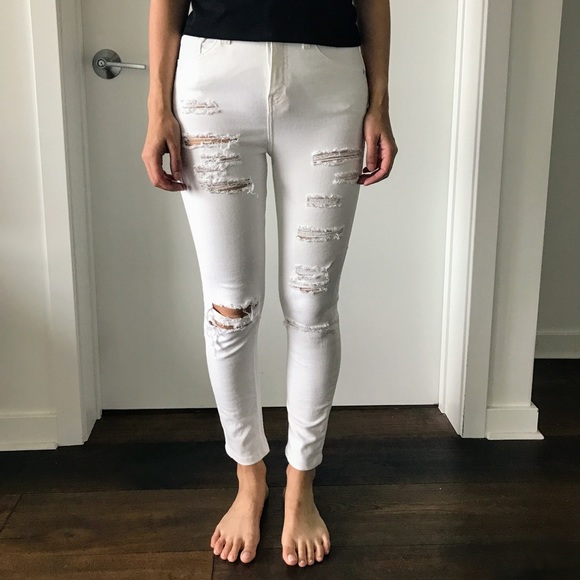 Topshop Denim - Topshop Moto white jeans
