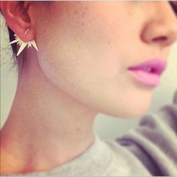 Gold Starburst Ear Jacket earrings - Picture 1 of 8