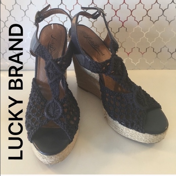 Lucky Brand Shoes - ⭐️LUCKY BRAND CROCHETED WEDGES 💯AUTHENTIC