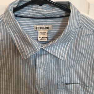 Cherokee xl dress shirt , sky blue pin stripe.