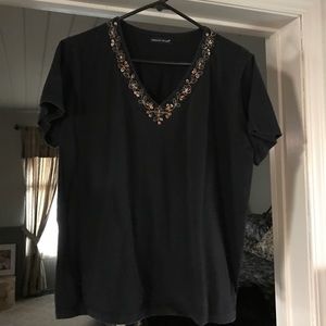 Black V Neck Tee Shirt