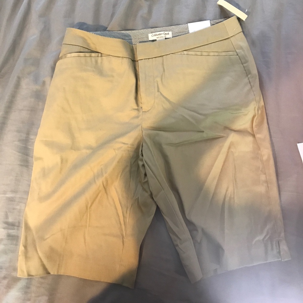 Cold water creek beige dress shorts