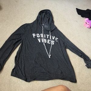 Grey "Positive Vibes" Peaceful Warrior Hoodie