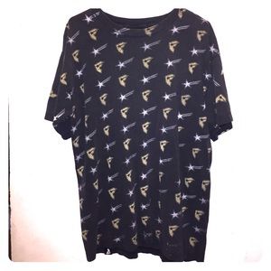 FAMOUS gold and black tee