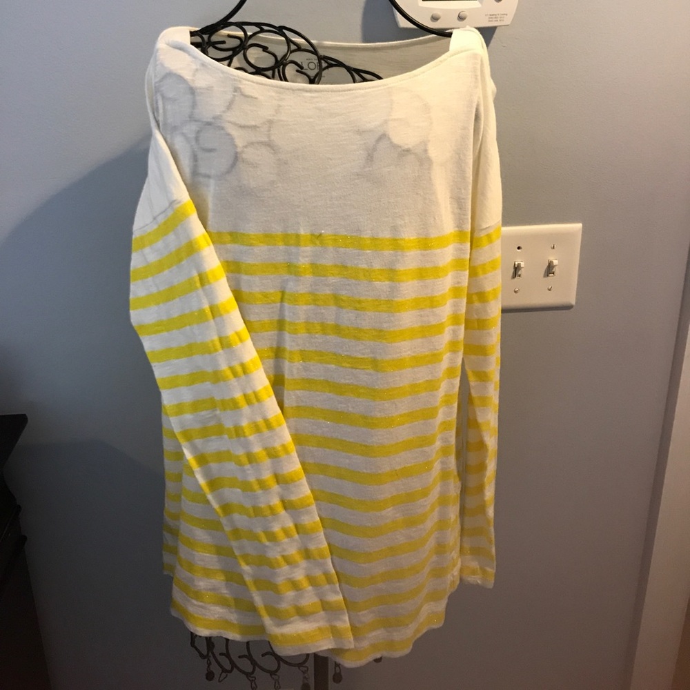White and yellow striped Ann Taylor shirt