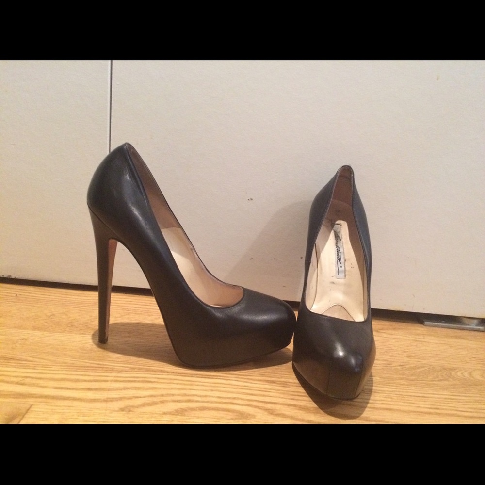 Brian Atwood Leather Platform Stilettos