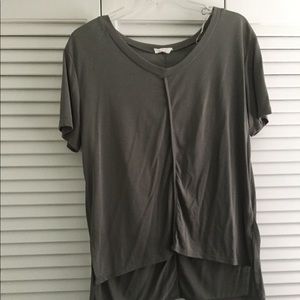 Olive green high-low t shirt