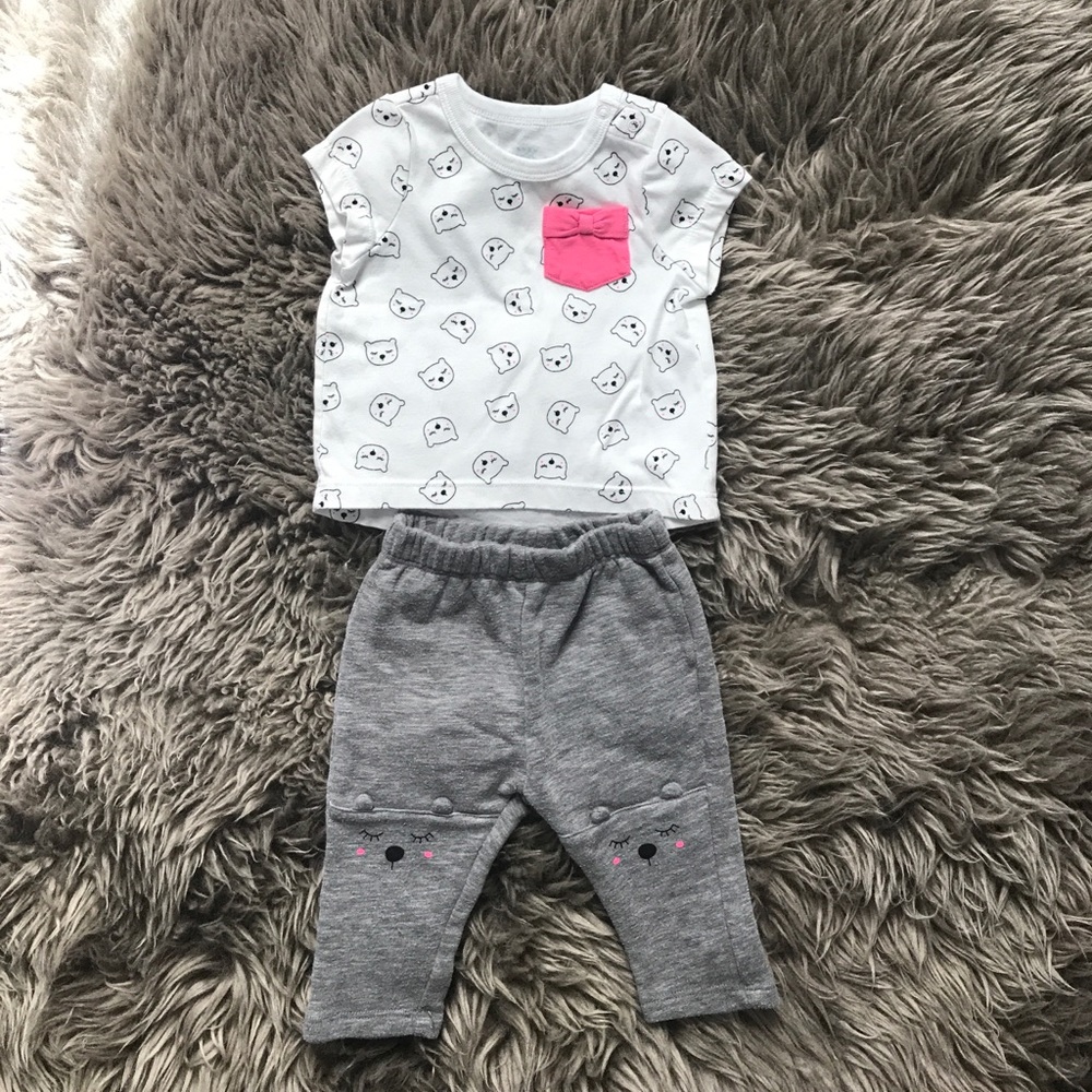 Cat and jack set with kitty. 3/6 months