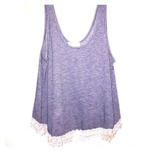 Forever 21 striped tank with lace