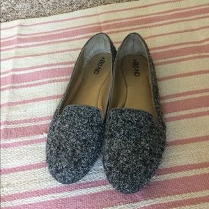 Grey and black loafers