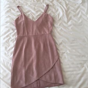 Mauve pink faux suede dress