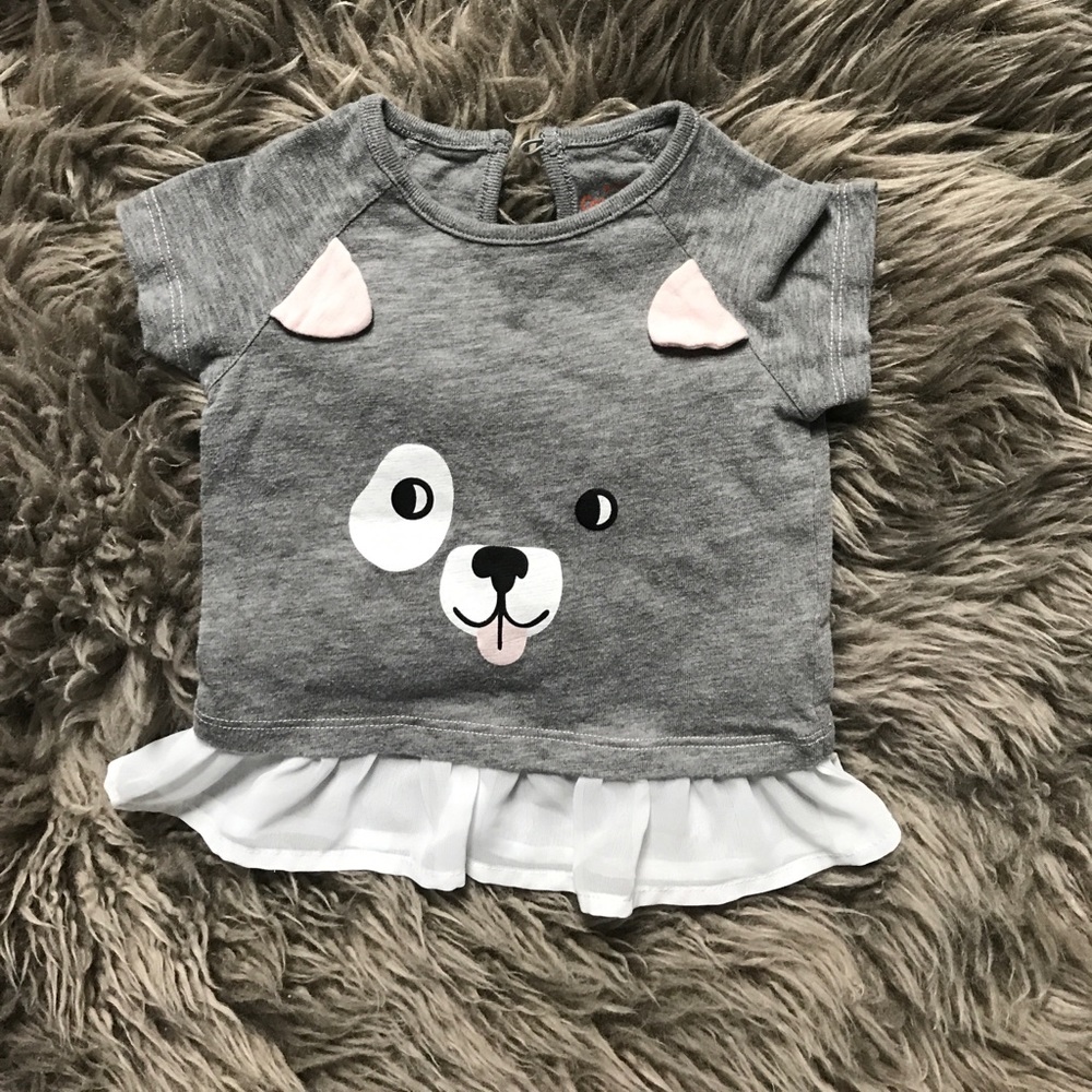 Grey shirt with decorative bottom