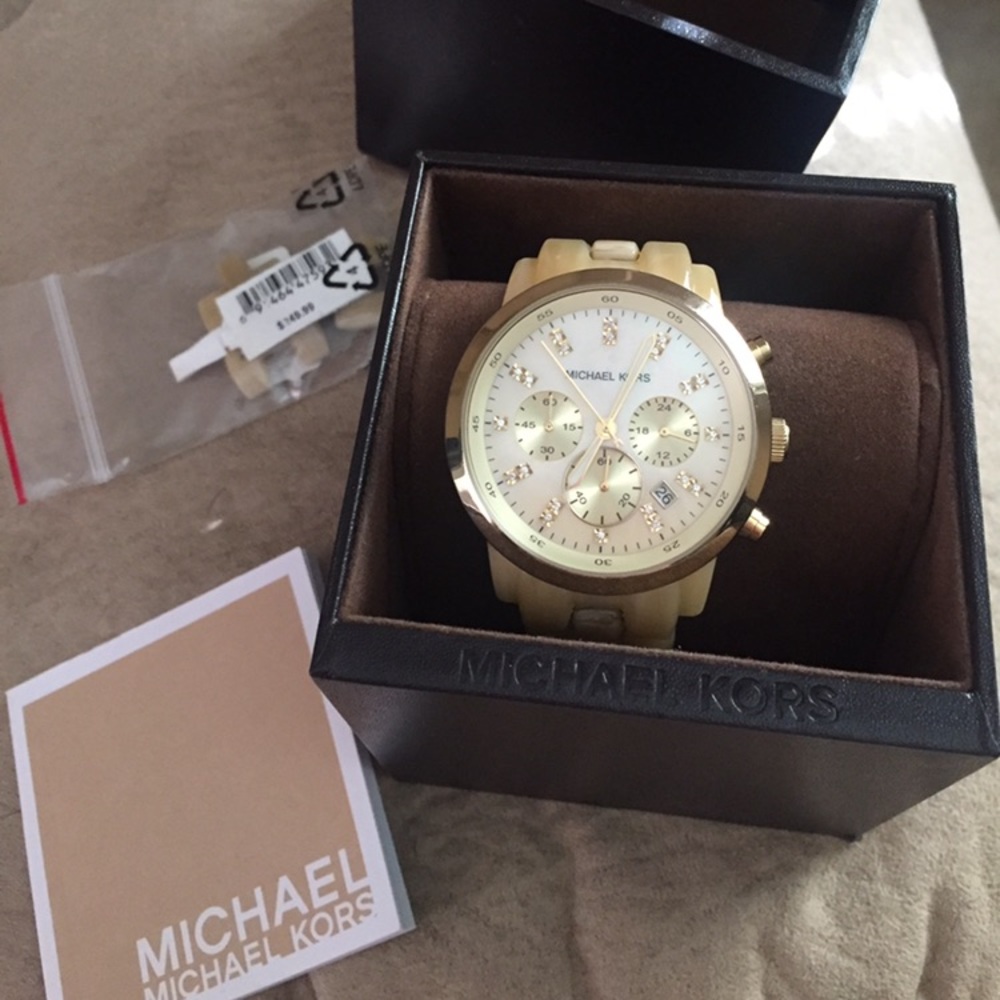 Michael Kors horn and gold watch