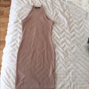 High neck ribbed dress