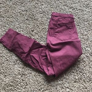 Maroon skinny jeans