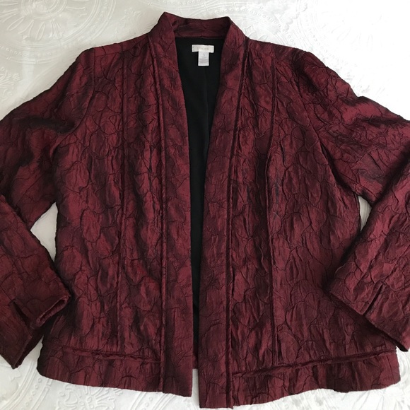 Chico's Jackets & Blazers - Chicos size 1 burgundy and black jacket