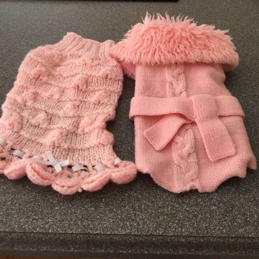 Two extra small doggie sweaters