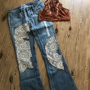 Antik denim patchwork jeans
