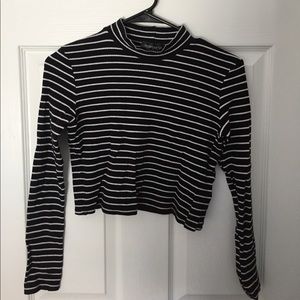 Topshop ribbed mock neck top