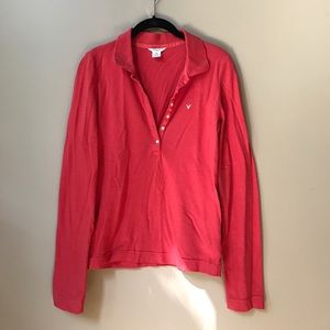 Red long sleeve polo