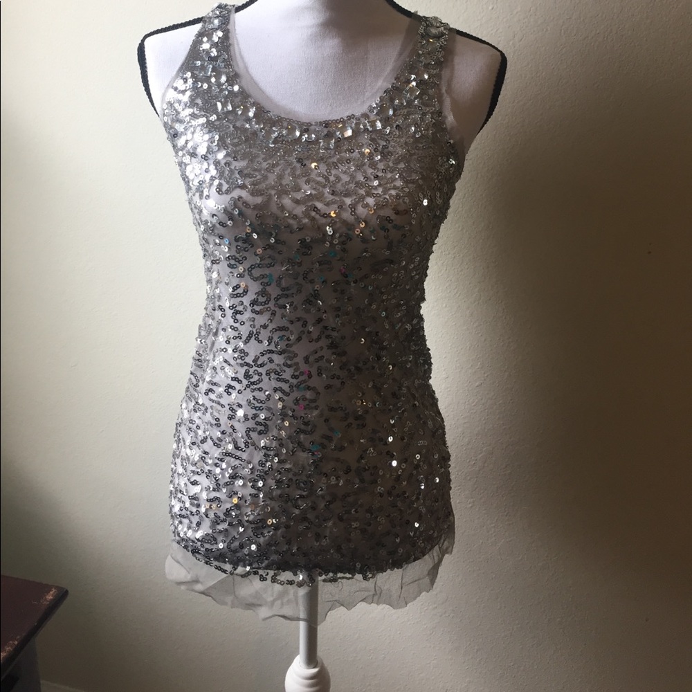Sequin tunic tank racerback