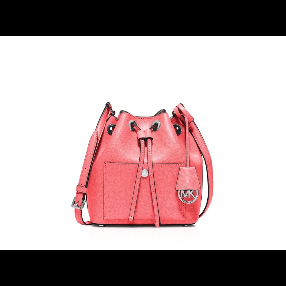 Michael Kors Pink Greenwich Crossbody Bucket Purse