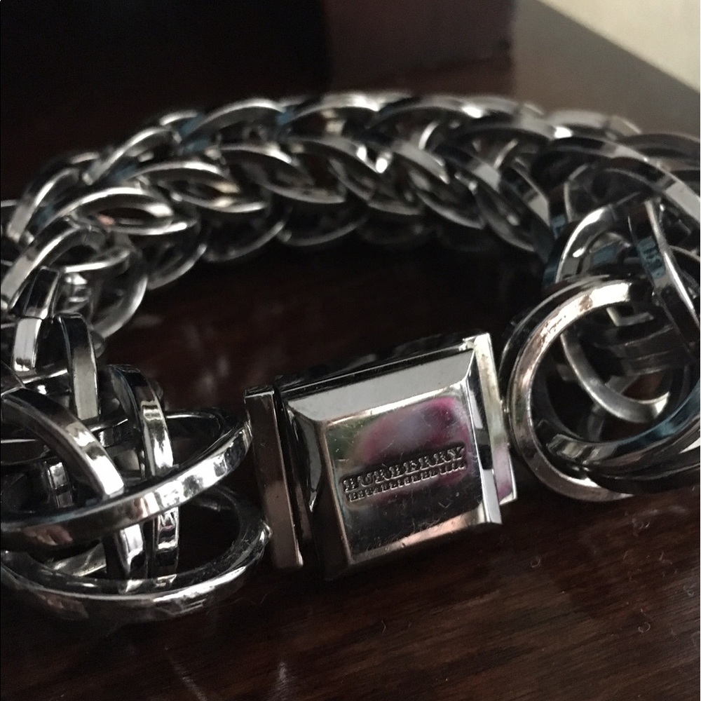 BURBERRY Dark Nickel Oversized Chain Link Bracelet
