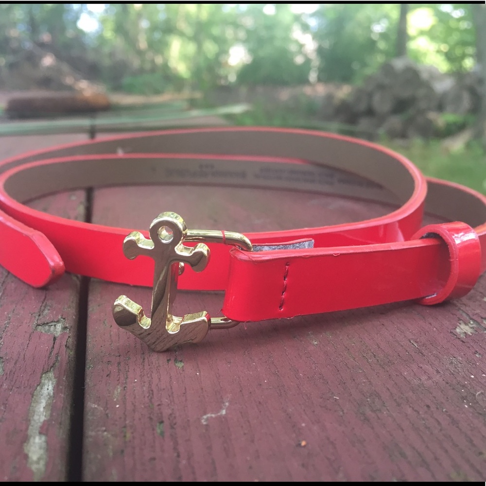 Banana Republic Red Leather Anchor Belt