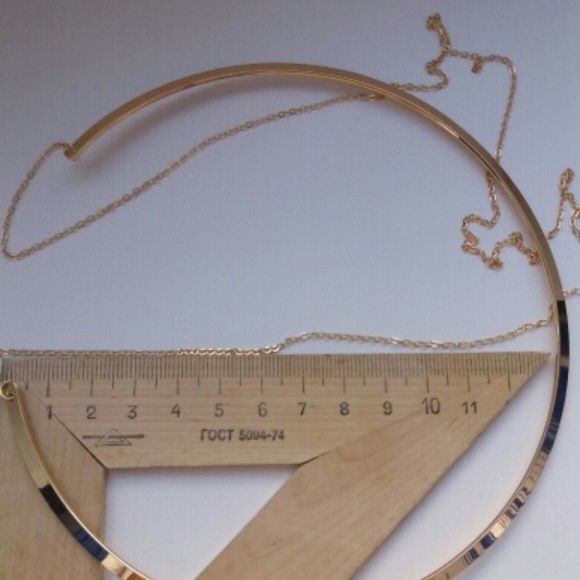 Gold Ring Choker Collar Chain Layer Necklace - Picture 2 of 4