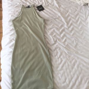 Mint green ribbed dress