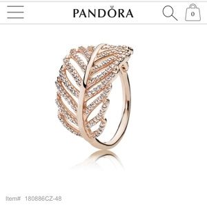 Pandora feather ring, rose gold