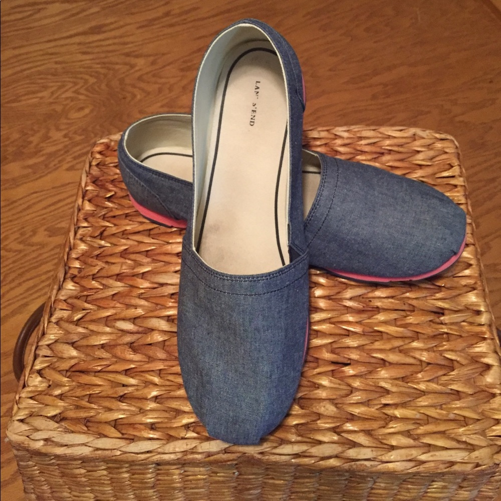 Women's denim slip-ons