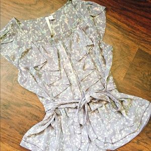 Sheer floral LC blouse