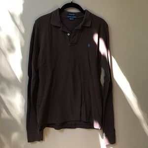 Long sleeve brown polo