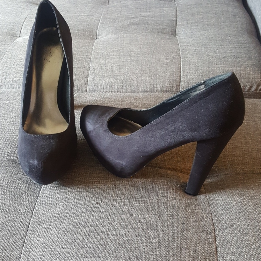 Chunky faux suede platform