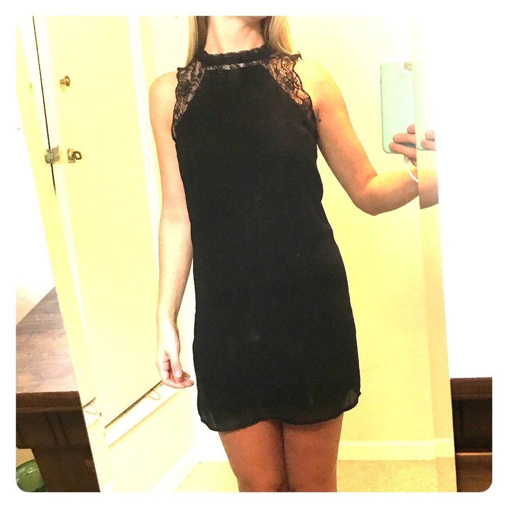 Black chiffon dress