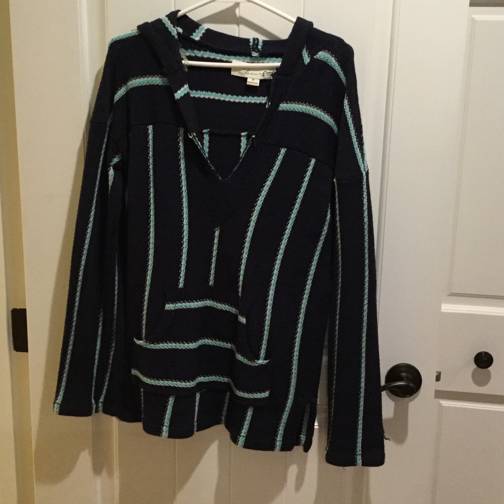 Vintage Havana Navy Baja Hooded Sweater, size M