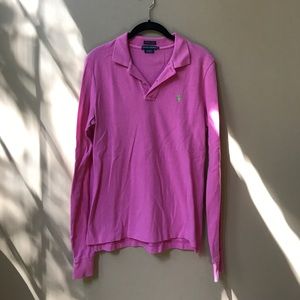 Pink long sleeve polo