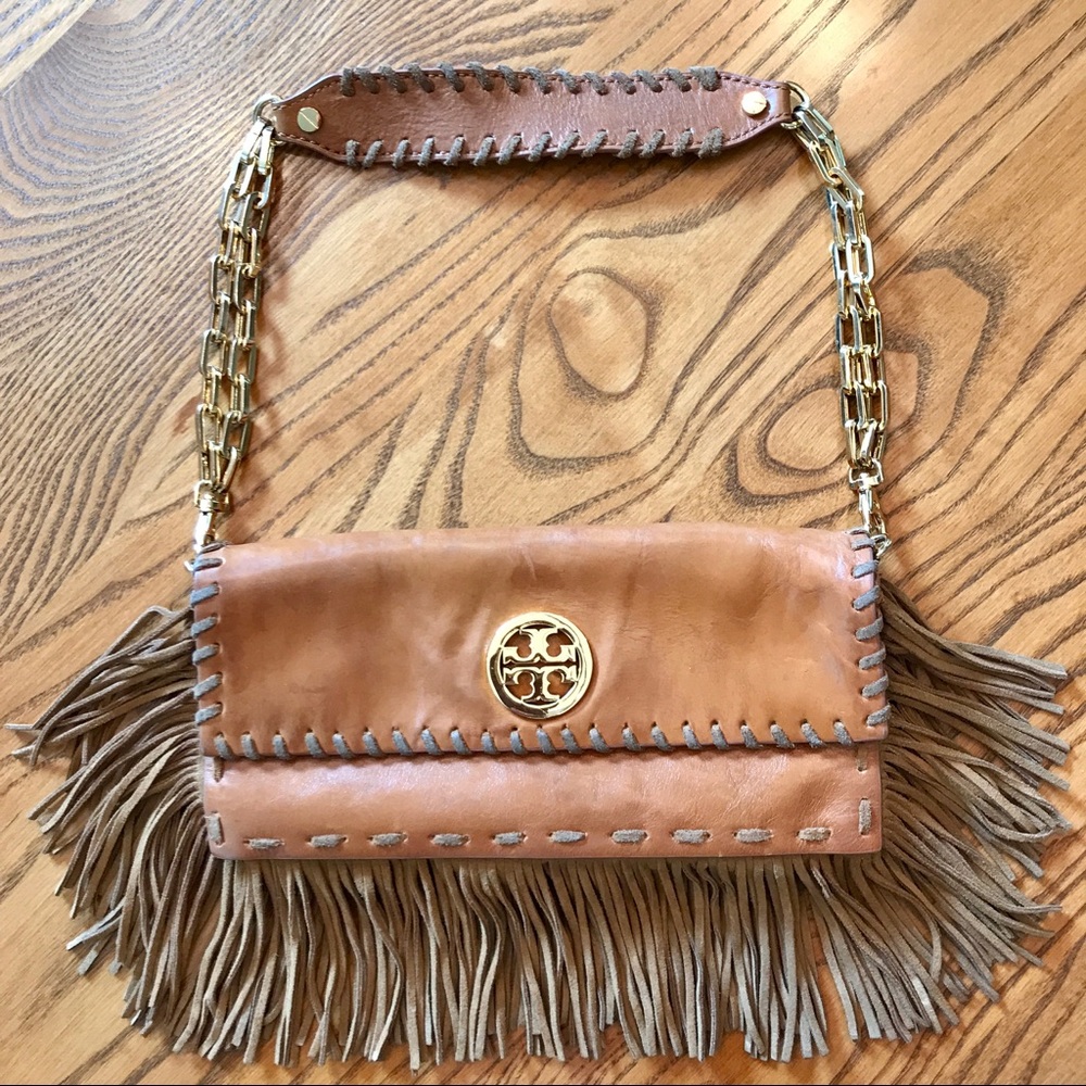 Tory Burch leather fringe bag