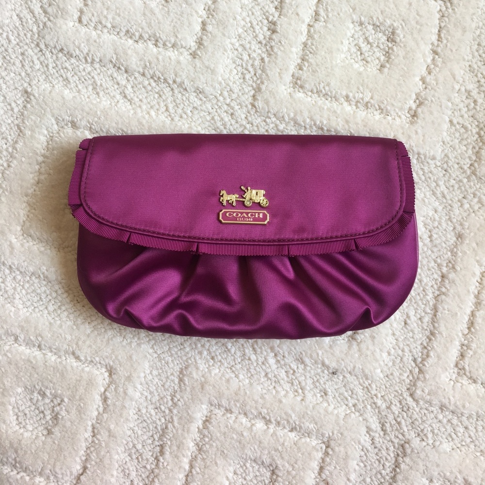 Coach Raspberry Satin Clutch