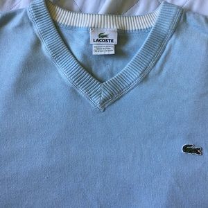Lacoste - XL (sz 7)  Baby Blue - V-Neck Sweater