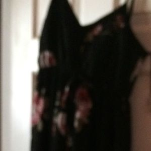 Long black dress with beautiful floral design