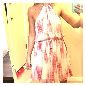 Pink and white tie dye dress