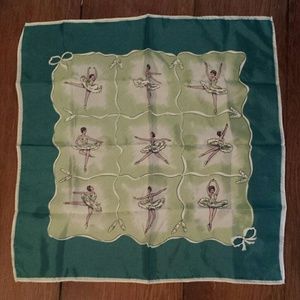 Vintage 70s ballerina novelty acetate scarf