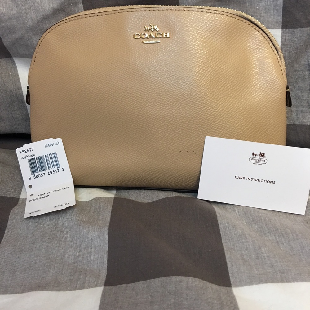 COACH Crossgrain Leather Cosmetic Case