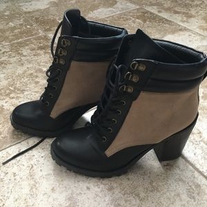 Aldo wedge lace up ankle boots