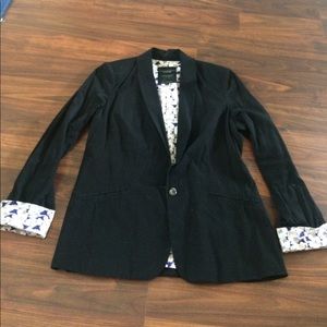 Black blazer with floral lining