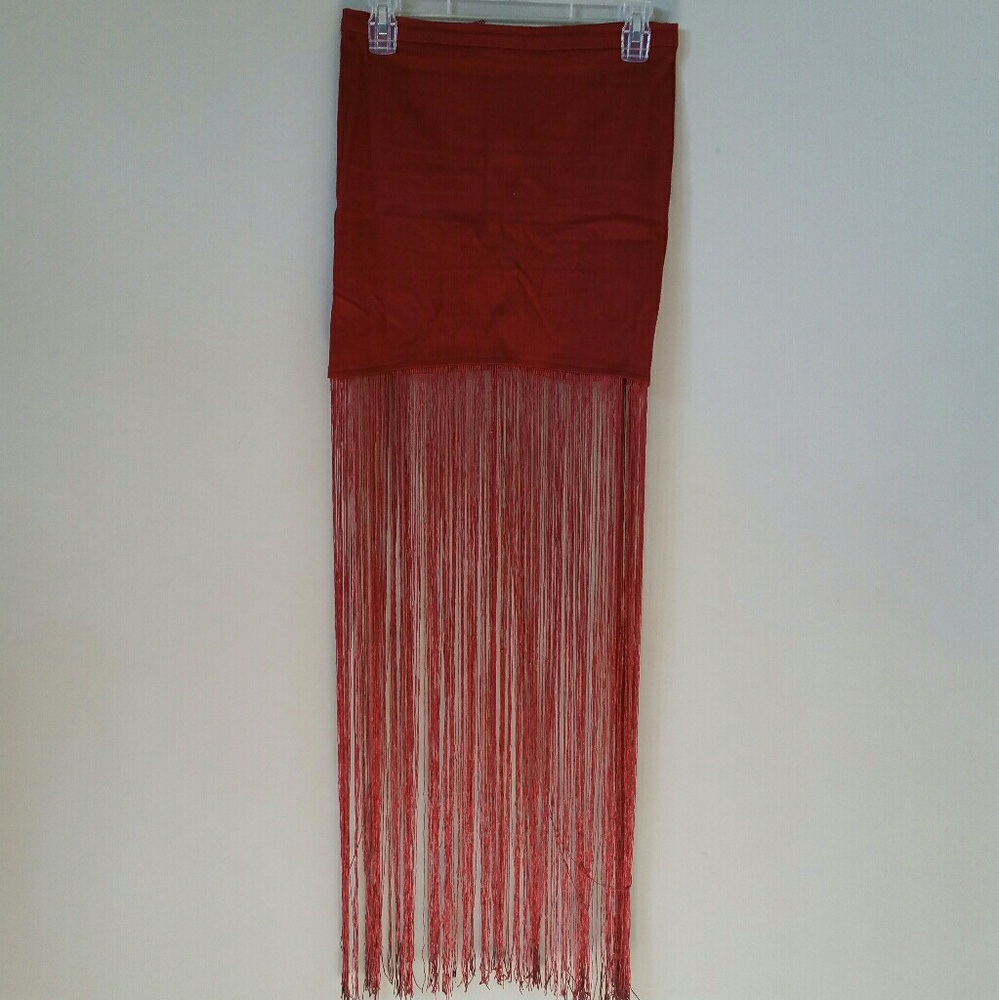 🎉Last Chance🎉Nameless Red Mini Skirt with Fringe