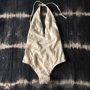 H&M Eyelet Halter One-Piece Swimsuit, Size 4