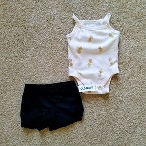 Baby girl old navy pineapple summer outfit